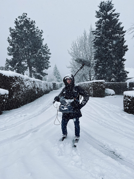 Tournage dans la neige